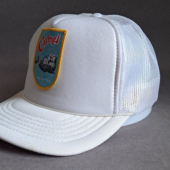 VINTAGE Carmel Sea Otter Patch USED Hat (White, Snapback, California) - Picture 2 of 8